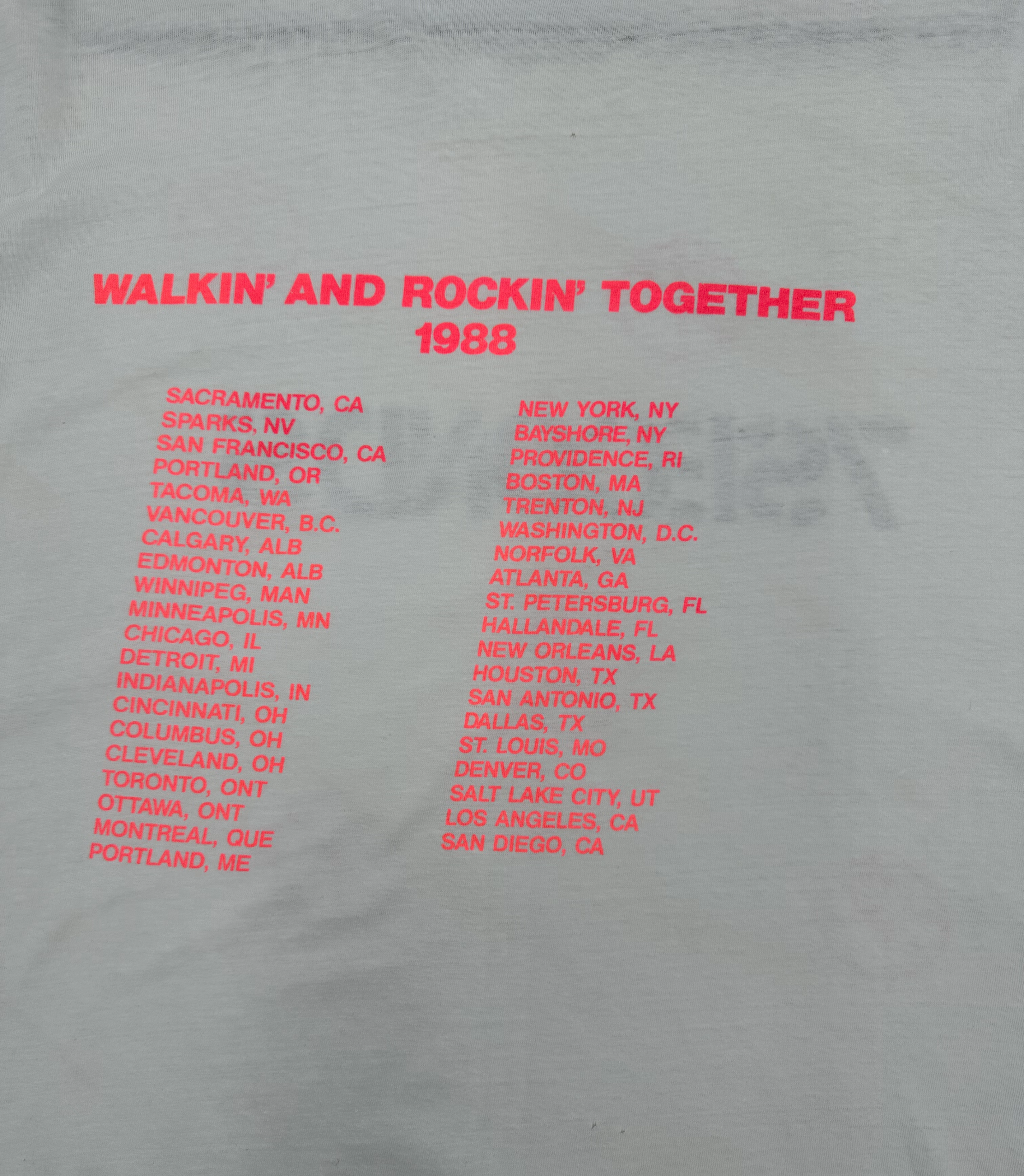 7 Seconds 1988 - tour shirt