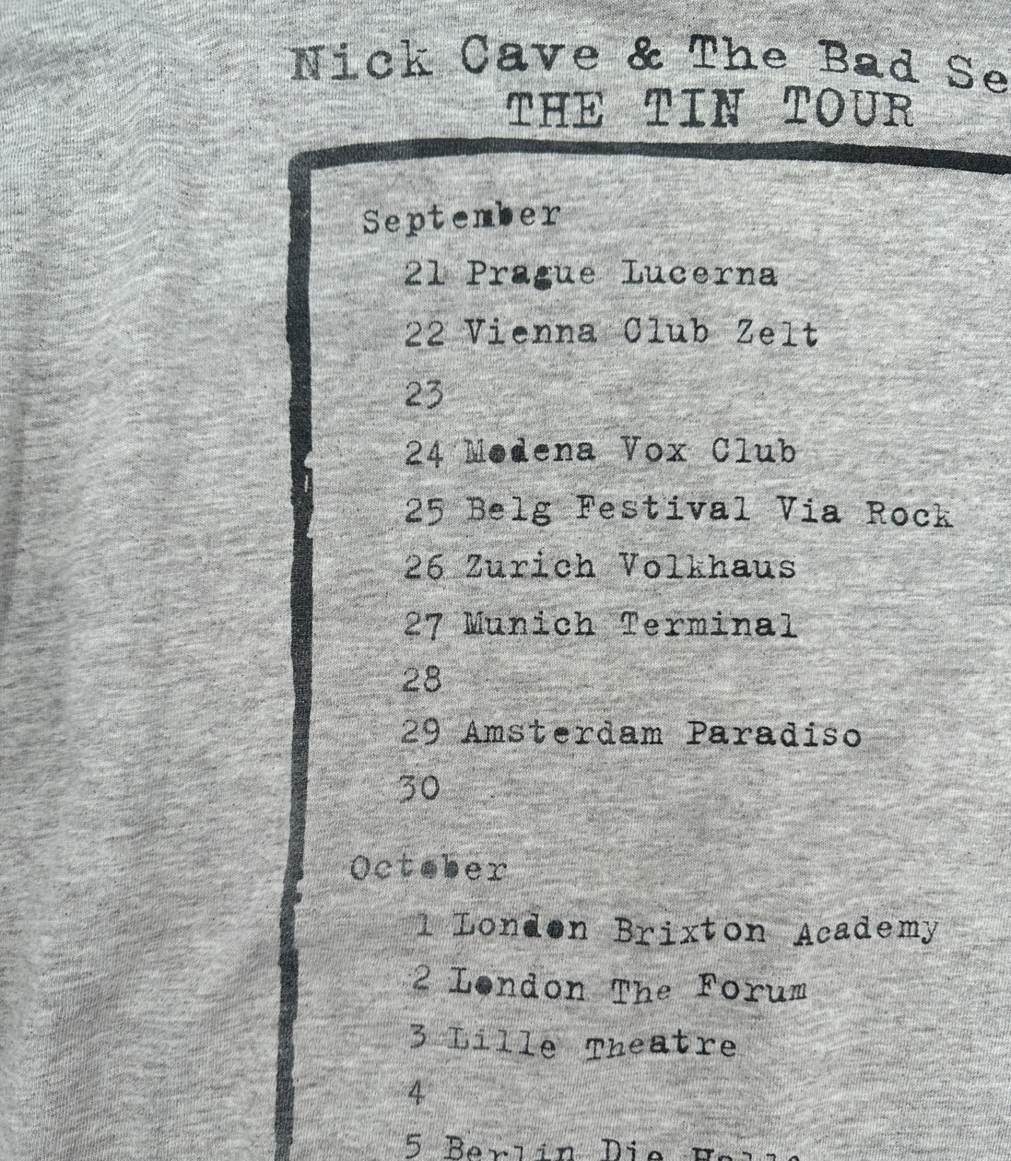 Nick Cave & The Bad Seeds 1993 - The Tin Tour